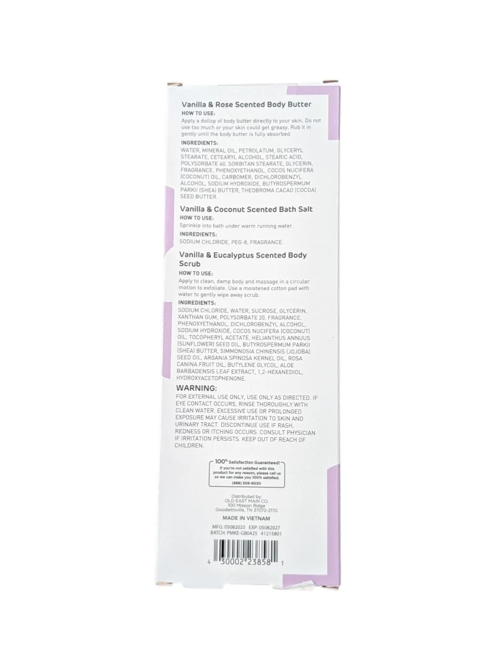 Women Skin Care Trio - Vanilla/Rose/Coconut/Eucalyptus
